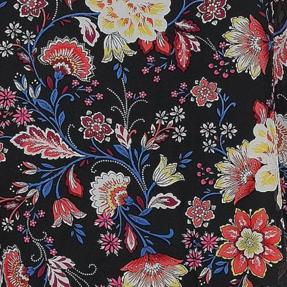 NWT Croft & Barrow Black Dress Size L Floral Jacket Necklace Set
